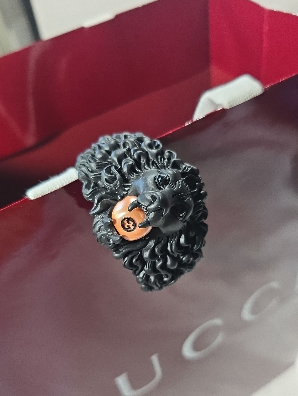 Gucci Black Lion Head Bracelet